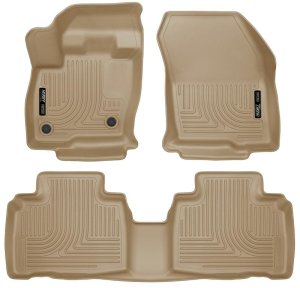 Ford Edge Floor Mats - Front + Rear - Husky Liners - WeatherBeater - Tan - 2015 Ford Edge Floor Mats - Front + Rear - Husky Liners - WeatherBeater - Tan - 2015